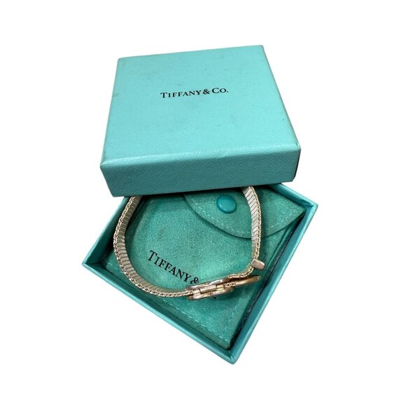 Tiffany & Co Somerset Buckle Bracelate Sterling Silver Heart Mesh 7" Wrist - Picture 3 of 10